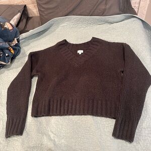 La Hearts Black V-Neck Sweater